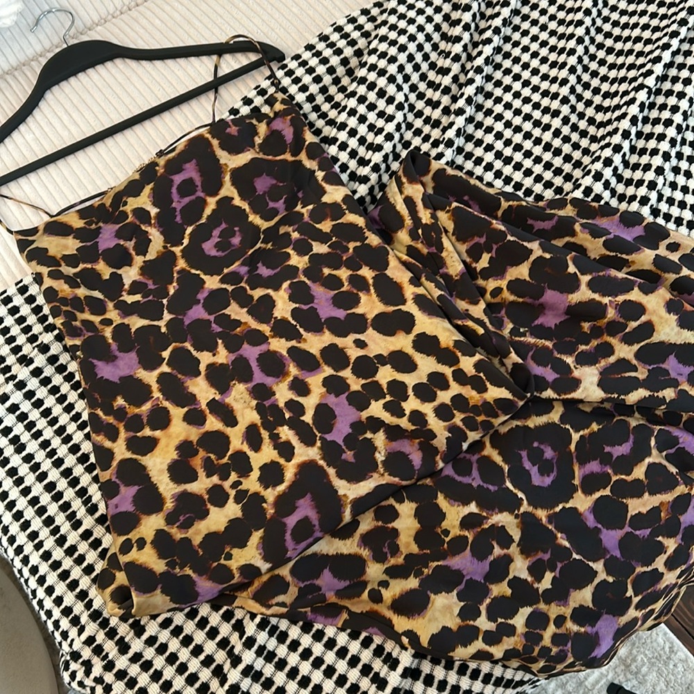 Zara And Leopard Dress satin